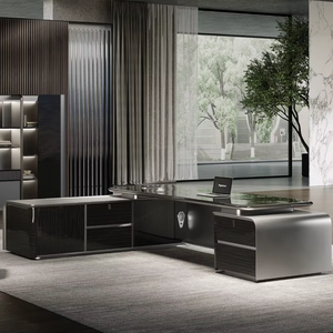 Escritorio <span class=keywords><strong>de</strong></span> Oficina Extensible <span class=keywords><strong>de</strong></span> Madera, Moderno y Minimalista, con Cajones <span class=keywords><strong>de</strong></span> Almacenamiento, <span class=keywords><strong>de</strong></span> Alta Calidad, para Gerentes/Abogados/Directores Ejecutivos - Product Image 2