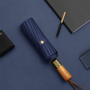 Paraguas Automático Integrado de Lujo con Logotipo Personalizado, Recubrimiento Negro, Recto, Grande, Regalo Empresarial, Plegable, Protección UV, Nailon - Product Image 4