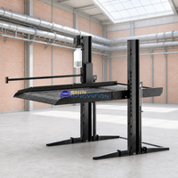 Pont élévateur hydraulique à 2 colonnes pour stationnement double, commande par bouton, capacité de charge 2000 kg, idéal pour les espaces de stationnement restreints