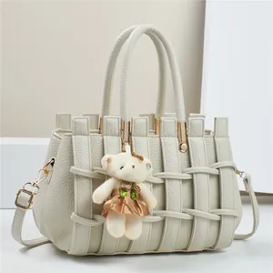Bolso de Hombro Tejido <span class=keywords><strong>a</strong></span> Mano de Gran Capacidad para <span class=keywords><strong>Mujer</strong></span>, Nueva Moda 2025, con Cuero PU Resistente <span class=keywords><strong>a</strong></span> los Arañazos - Product Image 1