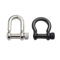 Manille en D noire réglable en gros pour la fabrication de bijoux, composant de bracelet de survie DIY en paracorde en acier inoxydable