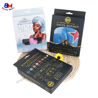 Boîtes en papier personnalisées avec logo pour accessoires capillaires, emballage pliable, boîtes à durags en satin avec fenêtre – Vente en gros
