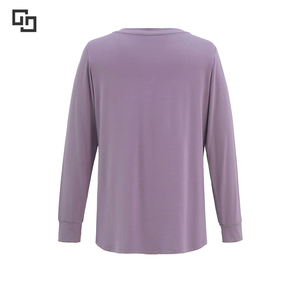 2024 blusa elegante para mujer Casual de punto de manga larga para mujer Tops y blusas Catton Bamboo Woman Loungewear - Product Image 2