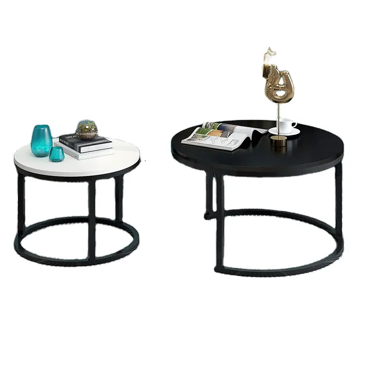 Design semplice moderno tavolino rotondo in vetro prezzo preferenziale mobili soggiorno ufficio ferro gamba combinazione tè caffè