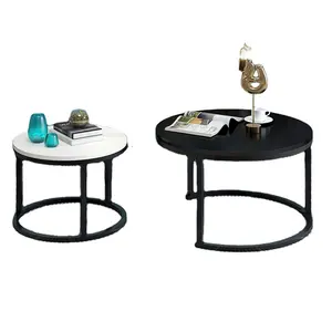 Mesa redonda de cristal moderna de diseño simple, precio preferencial, muebles de sala de estar, combinación de patas de hierro para oficina, muebles de té y café