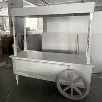 FSDKX chariot à bonbons personnalisé avec roues pour fête de mariage présentoirs en bois barre sucrée décoration de fête de gâteau