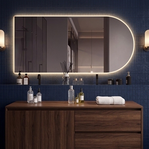 <span class=keywords><strong>Espejo</strong></span> de <span class=keywords><strong>Baño</strong></span> Inteligente con Arco, Luz LED, Pantalla Táctil, Antivaho, Montado en la Pared, Diseño Moderno Minimalista, Lentes de Vidrio - Product Image 6
