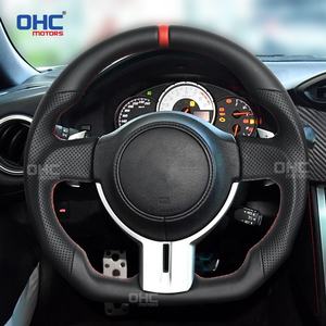 Volante de cuero hecho a mano de entrega rápida para 2012 2013 <span class=keywords><strong>2015</strong></span> <span class=keywords><strong>Toyota</strong></span> 86 Volant <span class=keywords><strong>Gt86</strong></span> volante OHC MOTORS - Product Image 2