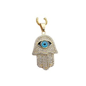 Collar con Colgante de Mano de Fátima de Yunnique, Acero Inoxidable con Incrustaciones de Ojo Azul, Joyería Unisex para Regalo - Product Image 5