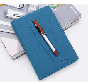 2021 Pu封面计划器日记定制PU笔记本，带有定制徽标，带笔架的高品质笔记本
