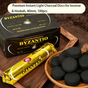 <span class=keywords><strong>Charbon</strong></span> à chicha en briquettes de bois dur de qualité supérieure, 40 mm, avec allumage instantané pour chicha et bakhoor - Product Image 3