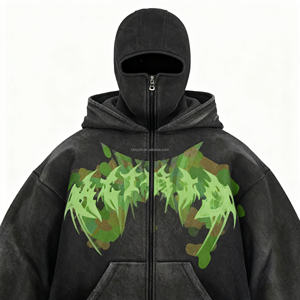 Sudadera con Capucha Unisex de Forro Polar Grueso, Ecológica, 100% Algodón, 330g, con Cierre y Bordado, Impresión DTG DTF Personalizada de Moda - Product Image 4