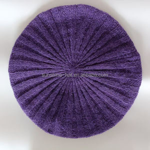 Béret en peluche tricoté élastique bicolore de haute qualité, style israélien, chaud pour l'hiver, pour femmes et filles, avec motif tie-dye - Product Image 3