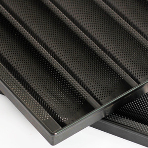 Plateau à pain français à 5 rangées, <span class=keywords><strong>60</strong></span> x 40 cm, en aluminium perforé, plateau à baguette avec cadre - Product Image 3