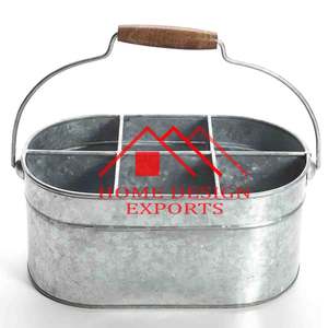 Caddy de Metal de hierro de diseño hecho a mano de nuevo estilo, exportador al por mayor, Caddy de Metal de hierro galvanizado para soporte de utensilios de cocina, superventas - Product Image 4