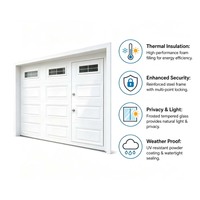 Porte sectionnelle en acier moderne pour l'extérieur avec porte piétonneuse optionnelle, porte coupe-vent pour maison résidentielle