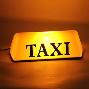 Waterproof Magnetic Base Yellow LED Car Cab Taxi Top Roof Sign Light Lamp Box