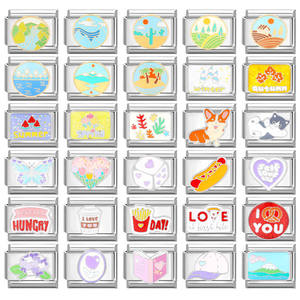 Bricolage à la mode fait à la main breloques italiennes <span class=keywords><strong>Module</strong></span> créatif épissage <span class=keywords><strong>élastique</strong></span> Bracelet en <span class=keywords><strong>acier</strong></span> inoxydable bijoux accessoires - Product Image 1