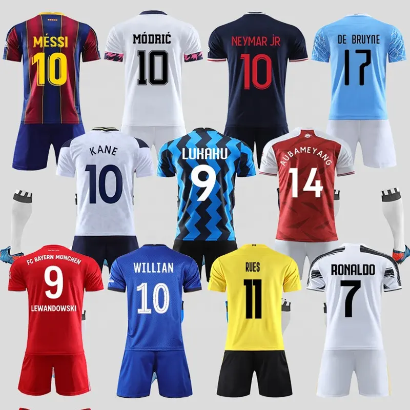 custom Soccer Jersey Set 2021 Men Football Jersey Team New Model United Football Shirt Real Thai quality Football Jersey Soccer