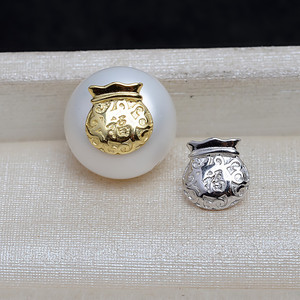 Accessoires pour sac à monnaie polyvalents en argent S925, style baroque, perles DIY, cache-bouton, porte-perles 4112, sac porte-bonheur, composants de bijoux - Product Image 1