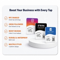 Carte NFC personnalisée pour avis Google, carte d'affichage carrée en PVC pour avis sur les réseaux sociaux, pour avis clients de magasins et restaurants, avec code QR