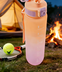 2026 Wholesale Leakproof Sports Bpa Free 1L Waterbottle Plastic Motivational Water <b>Bottle</b> With <b>Straw</b> and Time Marker - Product Image 5