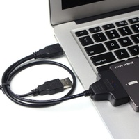 Cavo BAJEAL Dual USB 2.0 a SATA 7+15/22 Pin in Rame Puro Intrecciato PVC per HDD con Ricarica Rapida 3A, Adattatore 2.5in, 0.5m