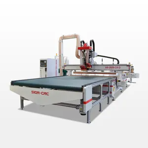 Big Size Panel Furniture Making ATC CNC Router With Row Drill Automatic Loading and Unloading