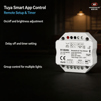 100~240VAC 1CH*1.5A y Controlador de Intensidad Triac RF Push AC S1-B(WB) (Aplicación Tuya)