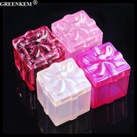 Nouvelle tasse en cristal de coeur épaissi haut de gamme avec couvercle tasse de lavage de stylo coloré cristal liquide conteneur carré ongles Dappen plat