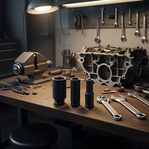 Jeu de clés à douille à chocs Fervi, 3 pièces, métriques, à embout profond - Product Image 3