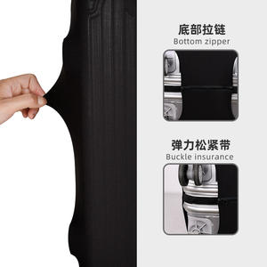 סטרץ שחור מוצק מטען אבק מסע מזוודה מגן עמיד שריטות 18-32 אינץ' - Product Image 2