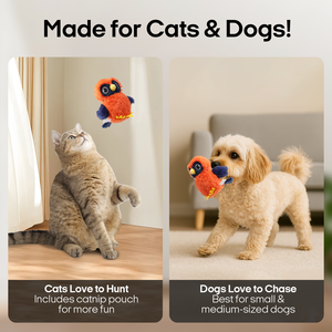 Regalo divertente tipo C che sbattono l'uccello gatto giocattolo che sbatte le ali giocattolo interattivo ricaricabile sul tappeto con cinguettio dell'uccello - Product Image 4