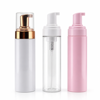 Bouteille Pompe Distributrice de Savon Moussant en Gros pour Usine, 100ml-250ml, en PET Rose Givré, pour Emballage de Soins Personnels, Nettoyant Visage en Mousse