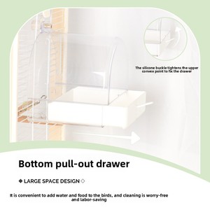 Vasca per Uccelli Orizzontale e Verticale per Pappagalli, Multifunzionale, con Erogazione Acqua Esterna Senza Sensore, Forniture per Uccelli (Magpie) - Product Image 4