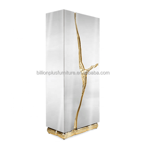 Mueble <span class=keywords><strong>Bar</strong></span> Esquinero de Acero Inoxidable Boca Do <span class=keywords><strong>Lobo</strong></span> Design, Elegante Vinoteca de Madera Blanca para el Hogar o Hotel, Mueble para Sala de Estar - Product Image 4