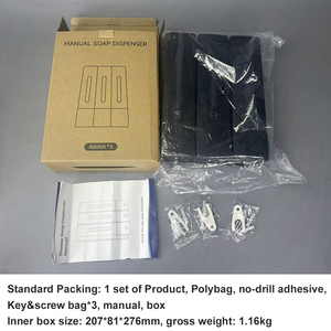 <span class=keywords><strong>Dispensador</strong></span> <span class=keywords><strong>de</strong></span> Jabón, Gel <span class=keywords><strong>de</strong></span> Ducha y Desinfectante <span class=keywords><strong>de</strong></span> Manos <span class=keywords><strong>de</strong></span> Pared, <span class=keywords><strong>de</strong></span> Plástico ABS, con Tres Cabezas, Ecológico, Recargable, para Hotel, en Oferta - Product Image 3