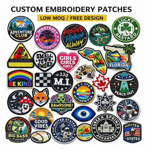 Parche Bordado de Diseño Libre, para Coser o Planchar, con Logotipo de Letras Personalizado, Troquelado, Estilo Libertad - Product Image 1