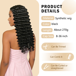 Cabello humano virgen vietnamita con ondas profundas, paquetes de cabello humano 100% natural, cutícula completa, color negro natural, tejido rápido. - Product Image 4