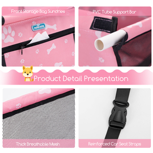 NOBLEZA pieghevole borse da viaggio lavabili cane gatto seggiolino auto trasportino con rinforzo sicuro per il lavaggio auto per i viaggi - Product Image 4