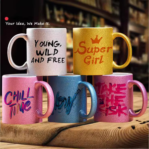 Taza Brillante con Logotipo Personalizado, Taza de Cerámica con Recubrimiento de Transferencia de Calor, con Asa, Diseño de Carreras Callejeras en Color Dorado Brillante - Product Image 3