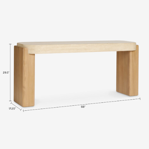 Ensemble de tables consoles en travertin sculpté FERLY pour salle à manger, meubles de maison, meubles de salon modernes et luxueux - Product Image 2