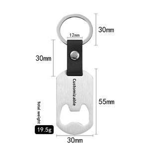 Trống khắc laser UV in màu thép không gỉ mở chai da khóa kim loại <span class=keywords><strong>Keychain</strong></span> - Product Image 5