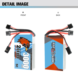 CODDARRC <span class=keywords><strong>LiPo</strong></span>バッテリー2S3000 MAH 7.4V 5C FutabaT16IZトランスミッターレシーバーRXTXRCカードローンFPV - Product Image 6