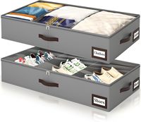 Boîte de rangement sous le lit, capacité 20-35L, cloisons réglables, design en carton ultra-fin, pliable pour le rangement de la literie et des vêtements