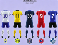 Ensemble de maillots de football pour hommes personnalisés multicolores avec nom et numéro par sublimation, manches courtes, service OEM/ODM
