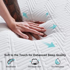 Matelas en mousse à mémoire de forme pleine grandeur de 12 pouces avec mousse de confort pour le soulagement de la pression et la fraîcheur du sommeil - Product Image 5