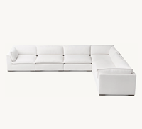 Sassanid OEM nouvelle présentation du postmodernisme américain ensemble de salon de luxe côte tissu canapé modulaire en L sectionnel