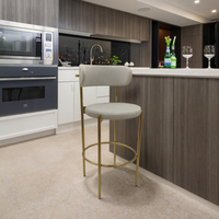 2025 nouveau en français rétro couleur crème chaise de Bar usage domestique lumière luxe comptoir chaise moderne minimaliste concepteur haut tabouret