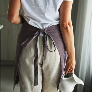 Delantal de Lino y Algodón Personalizado con Estampado, Delantal de Cocina Bordado para Mujer Adulta, Accesorio de Cocina con Patrón de Lino Puro - Product Image 4